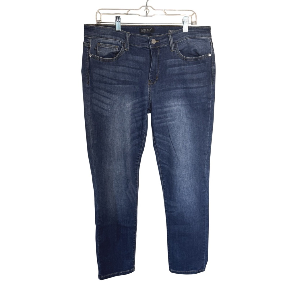 Judy Blue Relaxed Fit Dark Wash Skinny Jeans Womens Size 15/32 Blue Denim